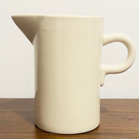NWT: Terrain - Beige Florals Ceramic Pitcher (50 oz capacity) - Picture 4 of 4